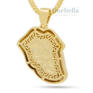 Collar con colgante de lengua de deseo, Diamante helado, cadena de Hip Hop chapada en oro, joyería ostentosa para hombres y mujeres - Product Image 2