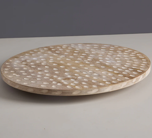 Plateau de service décoratif en bois Ustensiles de cuisine de qualité supérieure Plateau rotatif Plateau de table Style nordique Mangue Plateaux de service en bois - Product Image 2