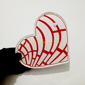 Nouvelles tuiles acryliques multifonctions en forme de cœur avec support magnétique pour pinces à extensions de cils, formes personnalisées, outils de beauté - Product Image 3