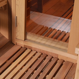 Sauna de Cedro para 6 Personas con Tejas Resistentes a la Lluvia, Estufa de 6KW y 2 Bancos de Porche - Product Image 4