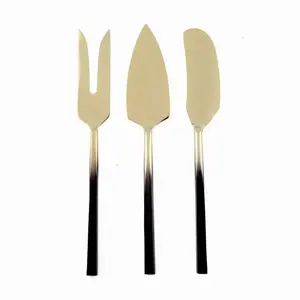 Juego de esparcidores de queso Premium en acero inoxidable con mango plateado de fundición de latón perfecto para bodas y cenas elegantes - Product Image 5