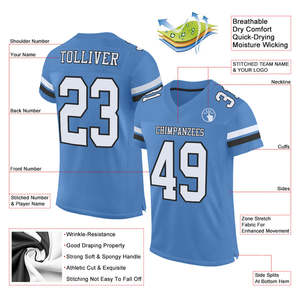 Maillot de football américain grande taille, durable, sublimation personnalisée, brodé et cousu, uniforme sportif d'équipe athlétique - Product Image 5