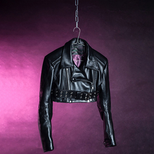 Blouson de moto en cuir d'agneau véritable pour femme - Léger, respirant, tricoté avec broderie - Product Image 4