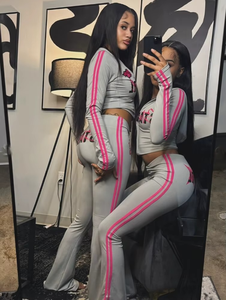 Conjunto de 2 Piezas para Mujer, Otoño, Chaqueta Corta con Capucha y Pantalones Acampanados, Manga Larga, Color Sólido, Informal - Product Image 6