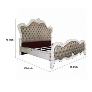 Lit King Size Classique de Luxe avec Tête de Lit Capitonnée Sculptée à la Main, Design Élégant, Cadre en Bois de Mahagoni Massif pour Hôtel et Maison - Product Image 5