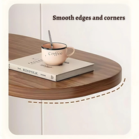 Table d'appoint en bois en forme de C avec structure en acier pour canapé-lit, table d'appoint étroite pour petits espaces, design moderne, facile à nettoyer, table pour ordinateur portable
