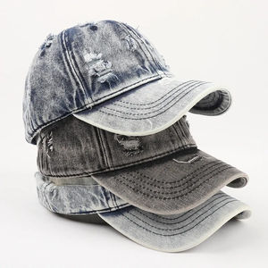 Nuevas gorras ajustadas de moda más populares, gorra de béisbol de viaje al aire libre de estilo minimalista informal ajustable de mezclilla rasgada - Product Image 6