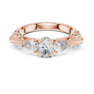 Anillo de compromiso de diamante de corte ovalado cultivado en laboratorio, anillo de bodas de diamante de laboratorio de oro amarillo/Blanco/rosa de 14K, Diamante raro de moda Unisex - Product Image 3