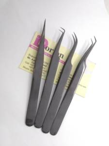 Pinzas para Pestañas de Plasma Negras de Calidad Duradera, Pinzas Personalizadas para Pestañas de Marca Privada, Pinzas para Extensión de Pestañas Curvas en C de 45 y 90 Grados - Product Image 6