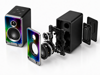 Altavoces Multimedia RGB 2.0, Inalámbricos BT, Estéreo, Audio de Escritorio con Luces LED de Colores para Juegos de Computadora, Hogar y Estudio