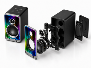 Haut-parleurs multimédias RGB 2.0, stéréo Bluetooth, audio de bureau, casque filaire compatible, studio à domicile, jeux - Product Image 5