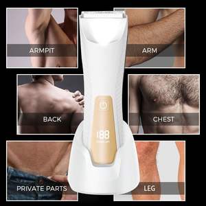 Tondeuse corporelle électrique pour hommes à double lame céramique remplaçable, étanche, rasoir et tondeuse de précision - Product Image 4