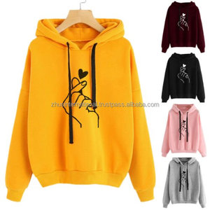 Sudadera con capucha personalizada de alta calidad para hombre y mujer, ropa deportiva Unisex de talla grande con estampado de corazón y dedos, 100% - Product Image 1