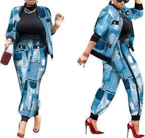 Nouveaux costumes de travail 2 pièces pour femmes, boutons imprimés pieds de poule, devant ouvert, manches longues, manteau, pantalon Long, vêtements décontractés - Product Image 4