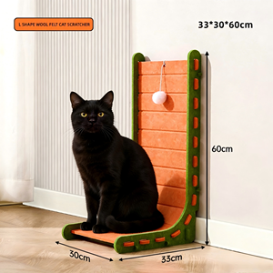 Tiragraffi per Gatti a Forma di L in Feltro Ecologico, Resistente all'Abrasione, Letto per Gatti - Product Image 1