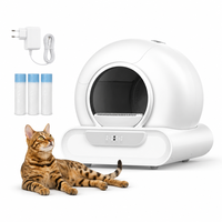 Bac à litière pour chat automatique électrique rond, autonettoyant, avec capteur intelligent, application, OEM, vente en gros