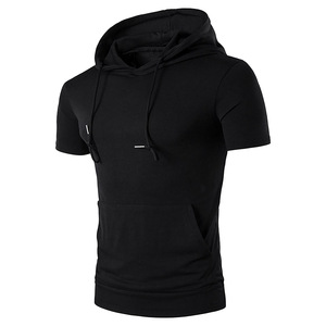 Vente en gros Gym t Shirt Logo personnalisé Hommes Gym Compression Shirt Slim Fit Shirt Homme Casual Hoodie T-shirt pour hommes DDP Shipping - Product Image 3