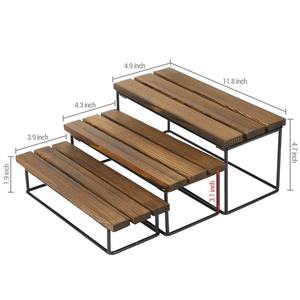 Elegantes bastidores grandes de madera natural y metal para pasteles, magdalenas y golosinas, perfectos para Decoración de cocina de granja rústica, tendencia - Product Image 3