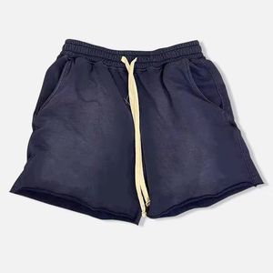 Nuevos pantalones cortos de lavado ácido con cordón de moda para hombres 2025, pantalones cortos de mezclilla para correr Vintage de algodón con estampado personalizado para hombres - Product Image 4