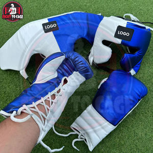 OEM ODM, Duradero, Color Azul y Blanco en Contraste, Alta Calidad, Ecológico, El Mejor Material, Cuero Genuino Personalizable, Todo para Boxeo - Product Image 3