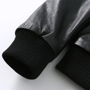 Chaqueta de piel de oveja auténtica para hombre, abrigo ajustado de piel de vaca con cuello levantado 100% para primavera Otoño, talla asiática 5XL M615 - Product Image 5