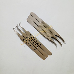 Pince à épiler pour extensions de cils de haute qualité en acier inoxydable, à 90 degrés, avec revêtement en poudre argentée, antistatique, à pointe fine et prise en main confortable - Product Image 5