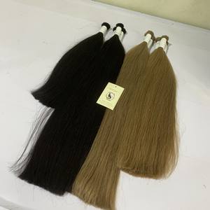Pelo lacio sedoso de Color negro y marrón, Combo de moda, cabello virgen peruano sin procesar, a granel vietnamita, venta al por mayor - Product Image 5