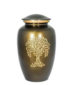 Urna de cremación grabada con Árbol de la vida para cenizas humanas para adultos-Urna funeraria hecha a mano (6,25 ''x 6,25'' x 11 ''Cobre antiguo) - Product Image 3