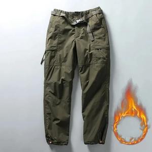 Pantalon cargo décontracté pour homme et femme, écologique, respirant, léger, imperméable, en polaire mi-longue, pour l'hiver, multi-poches, ample - Product Image 4