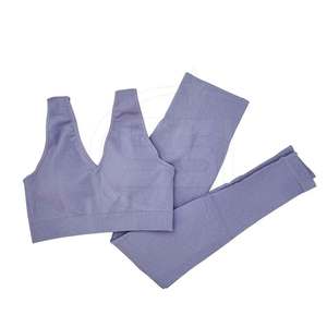 Conjunto de Yoga para Mujer, Último Estilo, MOQ Bajo, Venta Directa de Fábrica, Alta Calidad, Logotipo Frontal Sólido, 2 Piezas, Transpirable - Product Image 4