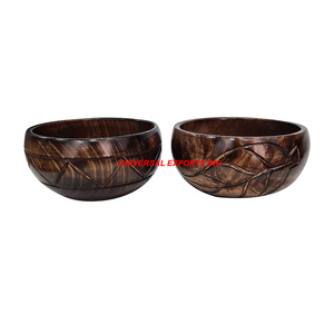 Cuenco de madera de alta calidad para servir, vajilla de Hotel de mesa, ensaladera, tamaño personalizado, cuenco de madera de lujo para Chocolate - Product Image 3