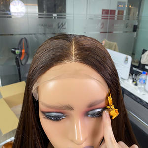 Peluca de Cabello Humano Vietnamita Virgen de Alta Calidad, Super Doble Trama, Precio al por Mayor, Color Degradado Marrón Naranja, Liso - Product Image 3