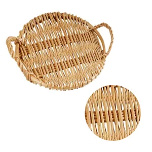 Alta Qualidade Hand Made Rattan Fruit Basket Atacado Preço Fruit Basket Eco-Friendly Tecelagem Fruit Basket