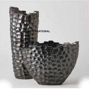 Florero de hierro costero Chapado en plata de forma redonda de Metal de aluminio estilo elegante de lujo Venta caliente excelente calidad - Product Image 6