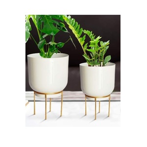 Maceta de metal decorativa moderna para interiores y exteriores, maceta para jardín doméstico para plantas al aire libre - Product Image 6