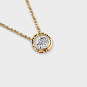 Pendentif classique en diamant rond de culture en or jaune, blanc ou rose 18 carats, plaqué rhodium tendance, certifié IGI - Product Image 2