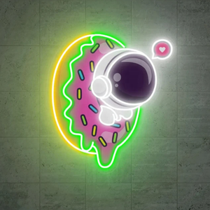 Letrero de neón impreso UV personalizado con forma de astronautas, letrero de luz LED, letrero de neón astronauta para decoración de iluminación de pared - Product Image 4