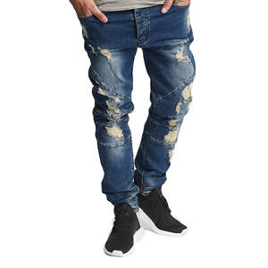 Pantalones Vaqueros Personalizados para Hombre, Cintura Alta, con Cierre, Elásticos, Estilo Hip Hop, Lavados, Sólidos, Casuales, Ajustados, Precio Económico - Product Image 5