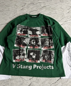เสื้อยืดแขนยาวผู้ชายแบบโอเวอร์ไซส์ พิมพ์ลายด้านหน้าสองชั้น ผ้าวาฟเฟิล เนื้อผ้ากันหนาว สไตล์สตรีทแวร์ รับผลิตตามสั่งขายส่ง - Product Image 4