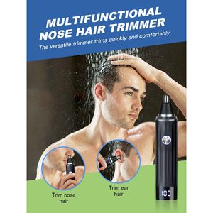 Tondeuse professionnelle rechargeable à écran LED pour sourcils et poils du visage, indolore, pour hommes et femmes, tondeuse nez-oreilles USB pour utilisation en camping-car - Product Image 3