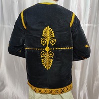 Gilet traditionnel afghan en laine avec dentelle pour homme, élégant |   Vêtement d'extérieur décontracté d'automne sans manches, brodé et respirant, pour le Mehndi du marié