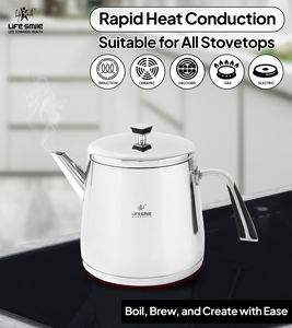 High Quality 18/10 Stainless Steel Tea <b>Kettle</b> with <b>Induction</b> Base & Heat-Insulated Silicone Handle - Product Image 5