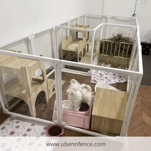 Parc de jeu intérieur pour animaux de compagnie, clôture et cage en acrylique transparent, motif solide, accessoire en plastique, système à puce unique, pour chiens modernes - Product Image 6