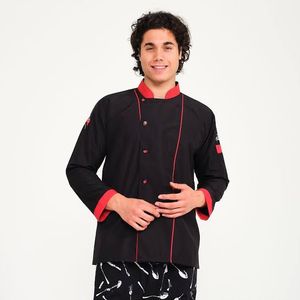 Ensemble uniforme de chef et de serveur de style moderne, conçu pour une utilisation quotidienne dans l'hôtellerie, ajustement confortable, imperméable, respirant, look élégant, unisexe - Product Image 1