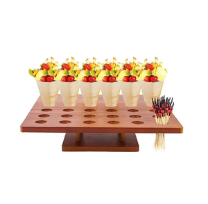 Wooden Ice Cream Countertop Display Rack Multifunctional Snack Cone Display Rack for Family <b>Birthday</b> Use - Product Image 3