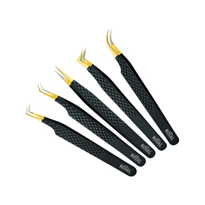 Pince à cils personnalisée de marque privée pince à cils en acier inoxydable pince à cils noire pince à cils faux cils qualité supérieure - Product Image 4