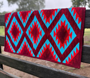 Western Show Horse Saddle Blanket Diseño de Nueva Zelanda Manta de sillín de lana hecha a mano Top Wool Saddle Pad Size - Product Image 4