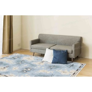 Tapis imprimé boussole marine - Chambre de garçon, thème marin, enfants, antidérapant, tapis gobelin - Product Image 3