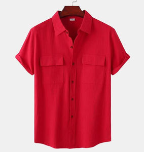 Camisas de Vestir de Manga Corta con Botones para Hombre, Tejido Transpirable de Alta Calidad, 100% Algodón, Estilo Urbano, Primavera - Product Image 5