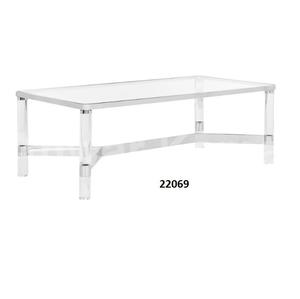 Table basse ronde en métal avec bord argenté brillant - Product Image 3